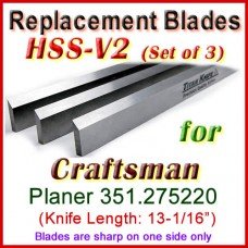 Set of 3 HSS Blades for Craftsman 13'' Planer, 351.275220