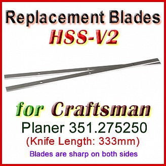 Set of 2 HSS Blades for Craftsman 13'' Planer, 351.275250