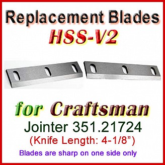 Set of 2 HSS Blades for Craftsman 4'' Jointer, 351.21724