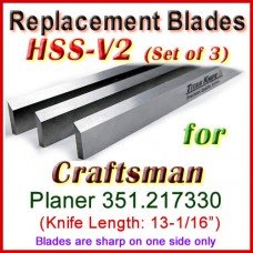 Set of 3 HSS Blades for Craftsman 13'' Planer, 351.217330