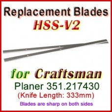 Set of 2 HSS Blades for Craftsman 13'' Planer, 351.217430