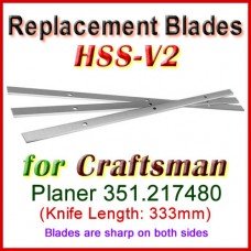 Set of 3 HSS Blades for Craftsman 13'' Planer, 351.217480