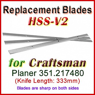 Set of 3 HSS Blades for Craftsman 13'' Planer, 351.217480
