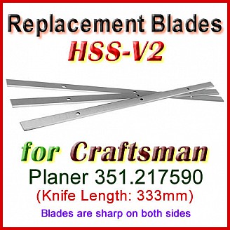 Set of 3 HSS Blades for Craftsman 13'' Planer, 351.217590