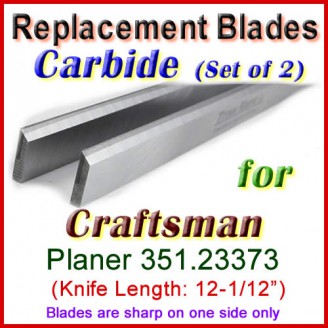 Set of 2 Carbide Blades for Craftsman 12-1/2'' Planer, 351.23373