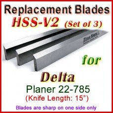 Set of 3 HSS Blades for Delta 15'' Planer, 22-785