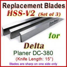 Set of 3 HSS Blades for Delta 15'' Planer, DC-380