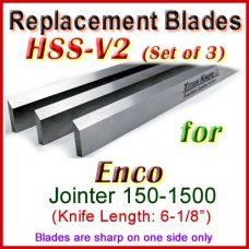 Set of 3 HSS Blades for Enco 6'' Jointer, 150-1500