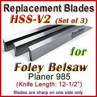 Set of 3 HSS Blades for Foley-Belsaw 12'' Planer, 985 Set of 3 HSS Blades for Foley-Belsaw 12'' Planer, 985