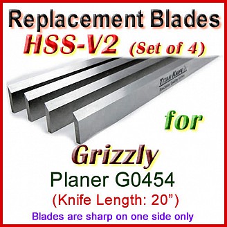 Set of 4 HSS Blades for Grizzly 20'' Planer, G0454