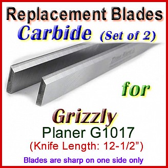 Set of 2 Carbide Blades for Grizzly 12'' Planer, G1017