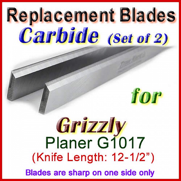 Set Of 2 Carbide Blades For Grizzly 12 Planer G1017