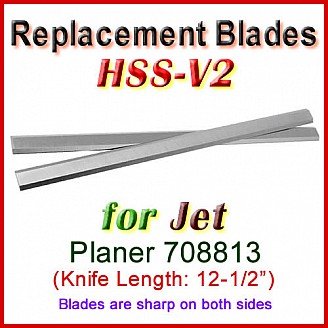 Set of 2 HSS Blades for Jet 12-1/2'' Planer, 708813 Set of 2 HSS Blades for Jet 12-1/2'' Planer, 708813