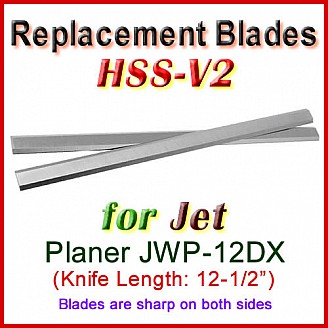 Set of 2 HSS Blades for Jet 12-1/2'' Planer, JWP-12DX Set of 2 HSS Blades for Jet 12-1/2'' Planer, JWP-12DX