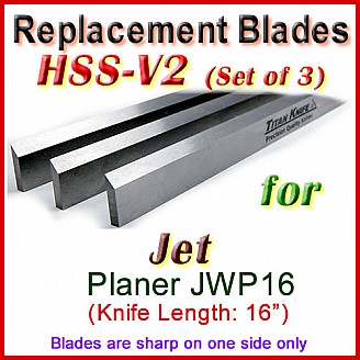 Set of 3 HSS Blades for Jet 16'' Planer, JWP16 Set of 3 HSS Blades for Jet 16'' Planer, JWP16
