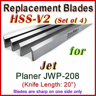 Set of 4 HSS Blades for Jet 20'' Planer, JWP-208 Set of 4 HSS Blades for Jet 20'' Planer, JWP-208