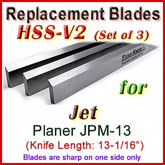 Set of 3 HSS Blades for Jet 13'' Planer, JPM-13 Set of 3 HSS Blades for Jet 13'' Planer, JPM-13