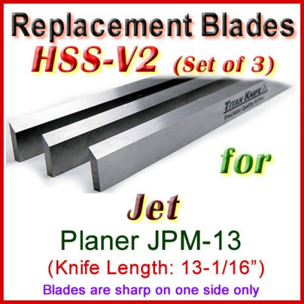 Set of 3 HSS Blades for Jet 13'' Planer, JPM-13