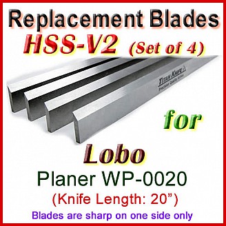 Set of 4 HSS Blades for Lobo 20'' Planer, WP-0020 Set of 4 HSS Blades for Lobo 20'' Planer, WP-0020