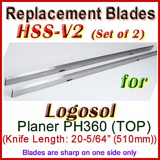 Set of 2 HSS Blades for Logosol 20'' Planer, PH360 Set of 2 HSS Blades for Logosol 20'' Planer, PH360