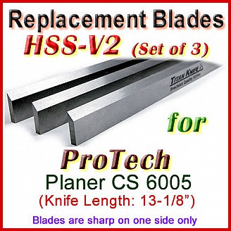 Set of 3 HSS Blades for ProTech 13'' Planer, CS 6005