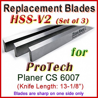 Set of 3 HSS Blades for ProTech 13'' Planer, CS 6007