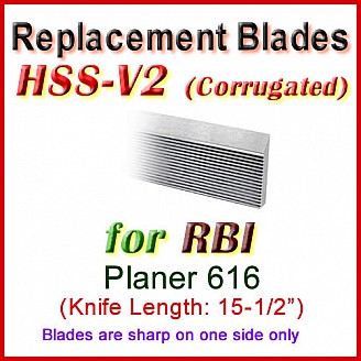 Set of 3 HSS Blades for RBI 15-1/2'' Planer, 616 Set of 3 HSS Blades for RBI 15-1/2'' Planer, 616