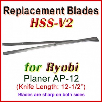 Set of 2 HSS Blades for Ryobi 12-1/2'' Planer, AP-12