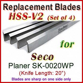 Set of 4 HSS Blades for Seco 20'' Planer, SK-0020WP Set of 4 HSS Blades for Seco 20'' Planer, SK-0020WP