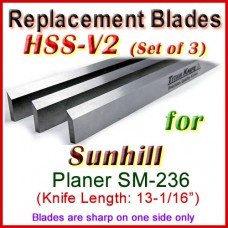 Set of 3 HSS Blades for Sunhill 13'' Planer, SM-236