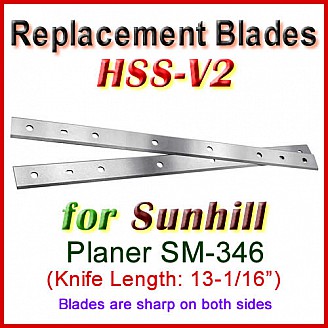 Set of 2 HSS Blades for Sunhill 13'' Planer, SM-346