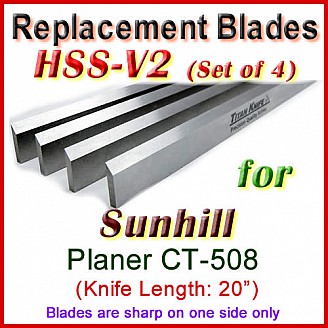 Set of 4 HSS Blades for Sunhill 20'' Planer, CT-508