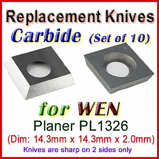 Box of 10 Carbide Insert knives for WEN Planer, PL1326