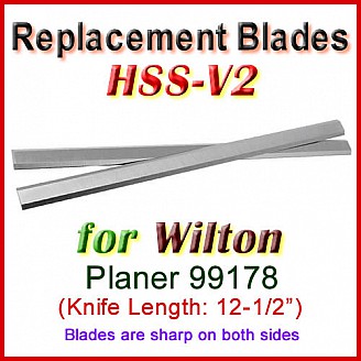 Set of 2 HSS Blades for Wilton 12-1/2'' Planer, 99178