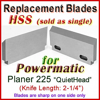 Set of 1 HSS-V2 Blades - Length: 2-1/4", Width: 1", Thickness: 3/16" Set of 1 HSS-V2 Blades - Length: 2-1/4", Width: 1", Thickness: 3/16"