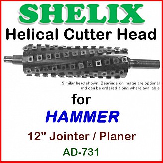 SHELIX for HAMMER 12'' Jointer-Planer COMBO, Model AD-731